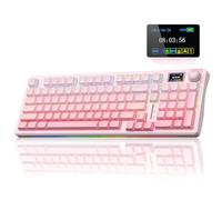AULA S98 Pro Teclado mecánico inalámbrico para juegos con pantalla, perilla | 2.4GHz/USB-C/BT5.0, intercambiable en caliente, interruptores lineales, montaje de junta, teclas PBT