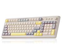 AULA S99 - Teclado ergonómico para videojuegos, teclado cremoso inalámbrico, tamaño completo, bonito botón multimedia retroiluminado, programable, trimodo, Bluetooth/2.4 GHz/USB-C para jugadores de PC
