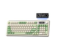 AULA Teclado de membrana inalámbrico S99 Pro, pantalla de visualización y perilla multimedia, triple modo, Bluetooth/2.4G/USB-C RGB, teclado cremoso para juegos con almohadilla numérica, teclado de
