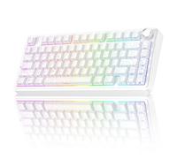 AULA Teclado mecánico inalámbrico F75 Pro con perilla, 75% de teclados personalizados intercambiables en caliente, retroiluminación RGB, interruptores prelubricados, teclas PBT impresas laterales