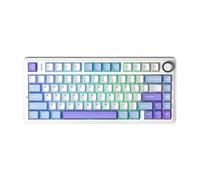 AULA Teclado mecánico inalámbrico F75, trimodo, distribución del 75 %, intercambiable en caliente, RGB, montaje de embalaje, teclas PBT - batería de 4000 mAh (blanco+azul+morado (interruptor vectorial