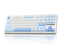 AULA Teclado mecánico inalámbrico F87, 75 % TKL personalizados intercambiables en caliente con teclas PBT, interruptores de madera gris prelubricada, teclado cremoso retroiluminado RGB, 2.4 GHz/USB-C