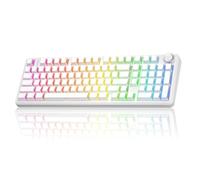 AULA Teclado mecánico inalámbrico F99 Pro, versión silenciosa, BT5.0/2.4GHz/USB-C, teclado personalizado intercambiable en caliente, estructura de junta, interruptores lineales prelubricados RGB