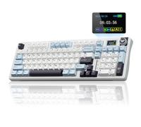 AULA Teclado mecánico inalámbrico S98 Pro, pantalla inteligente y perilla, Tri-Mode BT5.0/USB-C/2.4GHz Teclado cremoso, interruptores lineales prelubricados, teclados retroiluminados RGB