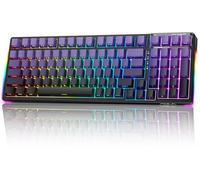 AULA Teclado mecánico, teclados inalámbricos para juegos, trimodo, Bluetooth/2.4G/USB-C, intercambiable en caliente, 99 teclas, teclado cremoso personalizado, 99 teclas, teclados de computadora de