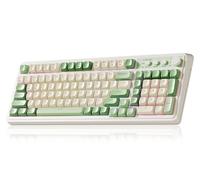 AULA Teclado para juegos S99, teclados inalámbricos de computadora, teclado cremoso personalizado con Bluetooth de 2.4 GHz/USB-C con almohadilla numérica, perilla multimedia retroiluminada RGB, bonito