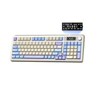 AULA Teclado S99 Pro, bonito teclado cremoso para juegos con pantalla inteligente de teclado numérico, teclados de computadora Bluetooth 2.4G/USB-C, perilla multimedia, sensación mecánica RGB
