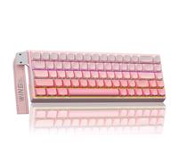 AULA WIN68 HE Teclado mecánico para juegos 60%, interruptor magnético de efecto Hall, modo de disparo rápido, accionamiento ajustable, tasa de sondeo de 8000 Hz, retroiluminación RGB, teclado rosa con