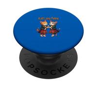 Auld Lang Feline Orange Cats Bailando Ceilidh Celebración PopSockets PopGrip Adhesivo