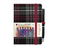 Auld Lang Syne Grey Mini Hardback Notebook with Pen; 10.5cm x 7cm: Waverley Scotland Scottish Tartan Cloth Commonplace Notebooks