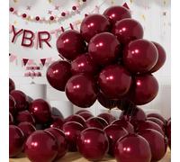 AULE Globos Burdeos Metalizados Cumpleaños: 50 Piezas Globos Latex Borgoña 12 Pulgadas Rojo Vino para Fiesta Bodas Navidad San Valentín