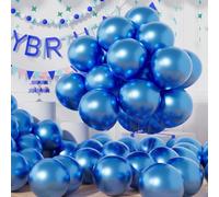 AULE Globos Metalizados Azul Cumpleaños: 50 Piezas Globos Latex Azules 12 Pulgadas Azul para Fiesta Bodas Navidad San Valentín