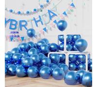 AULE Globos Metalizados Azul Cumpleaños: 50 Piezas Globos Latex Azules 5 Pulgadas Azul para Fiesta Bodas Navidad San Valentín