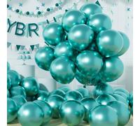AULE Globos Metalizados Azul Turquesa Cumpleaños: 50 Piezas Globos Latex Azul Teal 12 Pulgadas Azul Turquesa para Fiesta Bodas Navidad San Valentín