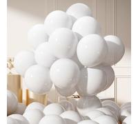 AULE Globos Metalizados Blanco Cumpleaños: 50 Piezas Globos Latex Blancos 12 Pulgadas Blanco para Fiesta Bodas Navidad San Valentín
