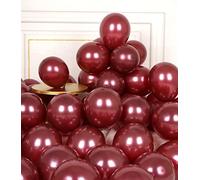 AULE Globos Metalizados Borgoña Cumpleaños: 50 Piezas Globos Latex Burdeos 5 Pulgadas Rojo Vino para Fiesta Bodas Navidad San Valentín