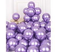 AULE Globos Metalizados Morado Cumpleaños: 50 Piezas Globos Latex Violeta 5 Pulgadas Morados para Fiesta Bodas Navidad San Valentín