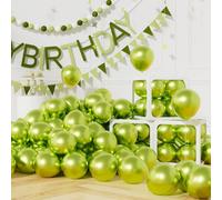 AULE Globos Metalizados Verde Cumpleaños: 50 Piezas Globos Latex Verde Fruta Lima 5 Pulgadas para Fiesta Bodas Navidad San Valentín