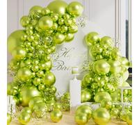 AULE Globos Verde de Cumpleaños: Kit de Arco de 100 Piezas Guirnalda Globos Helio Verde Fruta Metalizados para Fiesta Bodas Bautismo