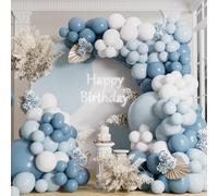 AULE Kit Arco Globos Azul: 155 Piezas Globos Azuls Pastel Blancos Látex Guirnalda Globo Helio Cumpleaños Decoración para Fiesta Bodas