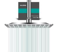 AULEEND Cabezal de ducha cuadrado de 10 pulgadas, cabezal de ducha cuadrado de acero inoxidable de alto flujo, diseño de alta presión incluso a bajo flujo de agua