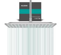 AULEEND Cabezal de ducha cuadrado de 16 pulgadas, cabezal de ducha cuadrado de acero inoxidable de alto flujo, diseño de alta presión incluso a bajo flujo de agua