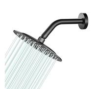 AULEEND Cabezal de ducha de lluvia, funciona con cualquier estilo decorativo, cabezal de ducha de lluvia de metal (negro mate, 8 pulgadas)