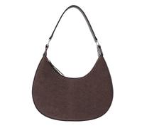 Aulenge Bolso de Bandolera para Mujer de Ante Bolso Hobo Elegante Bolso de Hombro de Media Luna Bolso de Mano para Mujer Diseño Retro Ligero para Diario Cita Nocturno Marrón Oscuro