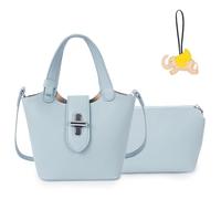 Aulenge Bolso de Mano Mujer Bolso Tote Bolso Cubo Elegante Bolso de Hombro Bolso de Asa Bolsos de Mano para Universidad Compras Viajes Azul