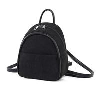 Aulenge Mini Mochila Mujer Ligera Mochila Urbana Mujer Pequeña Mochila de Pana para Viaje Senderismo Negro