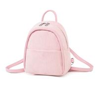 Aulenge Pequeña Mochila para Mujer de Pana Mochila Escolar Pequeña Mochila de Pana Mochila Urbana Ligera para Viaje Senderismo Trabajo Rosa