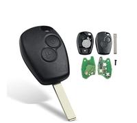 AULESSE Carcasa de Llave Remota de Coche 2 Botones 433 MHz PCF7947 Chip Reemplazo de Llave Mando Compatible con REN-Ault Kangoo II Clio III Colector de Polvo Modus Twingo Dacia Logan