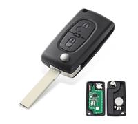 AULESSE FSK Llave Remota del Coche, 2 Botones Mandos a Distancia 433 MHz ID46(PCF7961) Programable Chip para Peugeot 207 307 308 407 807 3008 5008 Expert Citroën C2 C3 C4 C5 C6-CE0536 Hoja HU83