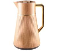 Aulica Cafetera de madera con asa dorada 1L