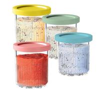 AULKZIOV Recipientes de pinta de repuesto para pintas Ninja Creami Deluxe de 24 onzas NC501, compatibles con máquinas de helado Ninja NC501 NC500 Series Creami (paquete de 4)
