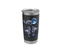 Aullando a la luna aSphynx Gato Vaso térmico de acero inoxidable de doble pared