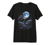 Aullando A La Luna Hipopótamo Divertido Camiseta Premium