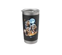 Aullando a la Luna Shih Tzu Vaso térmico de acero inoxidable de doble pared