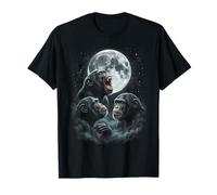 Aullando a la Luna Tres Chimpancés Camiseta