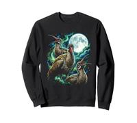Aullando Cósmico Hadeda I irds Bajo Luna Llena Noche Sudadera