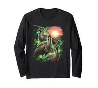 Aullando Hadeda I irds Cosmic Sunrise Wildlife Divertido Manga Larga