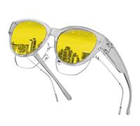 Aullwyr Polarizadas Sobre Gafas Conducción Nocturna - Lentes de Sol Visión Nocturna Superpuestas Gafas Amarillo para Hombre Mujer