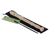 Aulos Flauta dulce soprano en do Elite 302B - color marfil - con funda, varilla limpiadora, tabla de digitación - apoyo para el pulgar desmontable - de 3 piezas - con canal de viento curvado