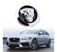 AULPEE Emblema Compatible con XE XF XJ F-Type F-Pace Emblema de Rejilla Central Delantera de 8.6 cm, Emblema de Leopardo Jagvar Accesorios (Frontal Negro-Cromo)
