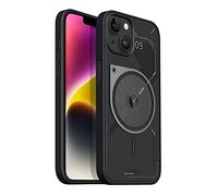 Aulumu A15 para iPhone 14 Plus Funda Magnética, Compatible con Magsafe, Translúcida Mate Carcasa, Anti-Choque Antiarañazos Carcasa Protectora, Delgado Suave TPU Marco, 6,7 Pulgadas, Negro