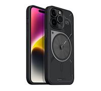 Aulumu A15 para iPhone 14 Pro MAX Funda Magnética, Compatible con Magsafe, Translúcida Mate Carcasa, Anti-Choque Antiarañazos Carcasa Protectora, Delgado Suave TPU Marco, 6,7 Pulgadas, Negro