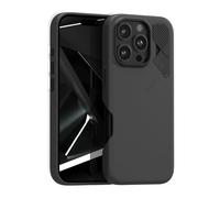Aulumu A16 Funda Cuero Vegano para iPhone 16 Pro | con Aletas de Enfriamiento | Comodidad de Lujo | Compatible con MagSafe - Negro