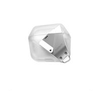 Aulumu A29 Funda Geométrica para AirPods 4 con Cierre | Carcasa Protectora con Correa de Nylon | Armadura Metálica | Compatible con Apple AirPods 4ª Generación (2024) - Blanco Translúcido