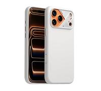 Aulumu CoolHyper A17 - Funda de piel vegana para iPhone 17 Pro Max, control de cámara, con aletas de refrigeración, comodidad de lujo, compatible con MagSafe, envoltura completa, color blanco