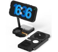 Aulumu Estación de Carga inalámbrica 4 en 1 M01 Compatible con MagSafe | Cargador inalámbrico magnético Plegable de 15 W para iPhone 17 y Apple Watch/AirPods